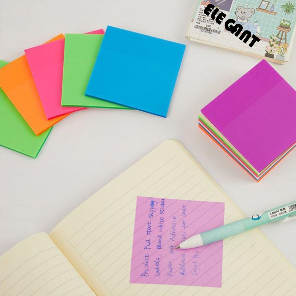 【 ELEGANT 】 Sticky Notes Portable Sederhana Aksesoris Kantor Perekat Diri Bookmark Sticky Stationery Memo Pad