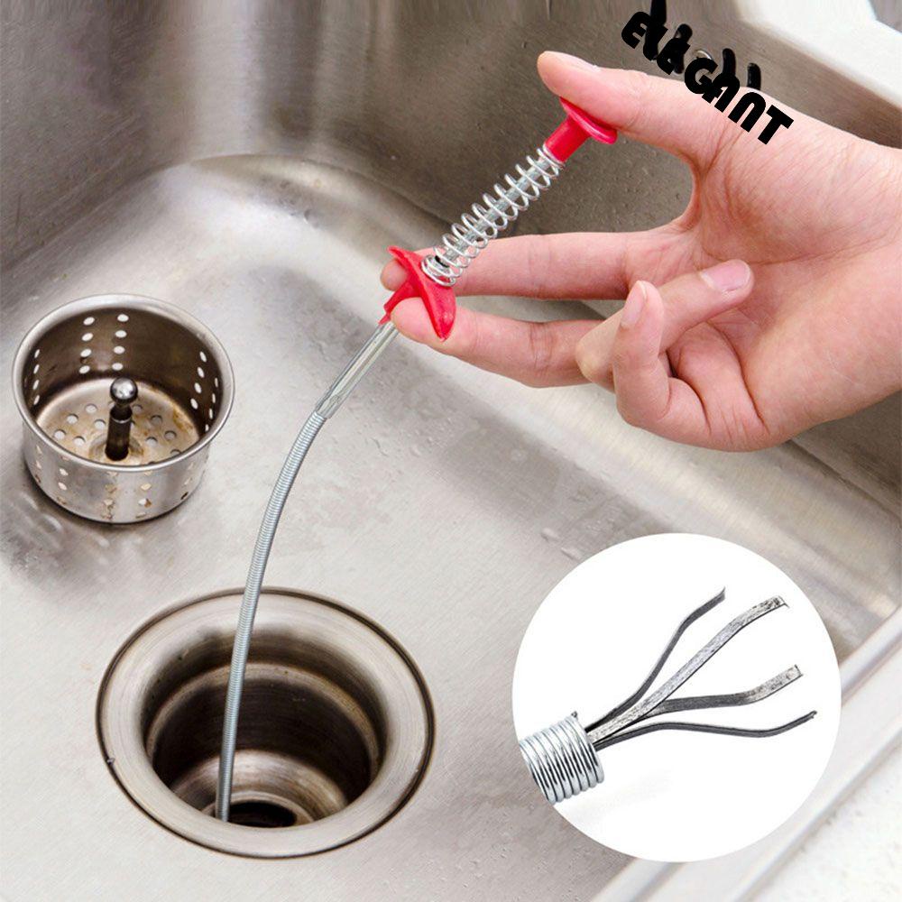 【 ELEGANT 】 Clean Hook Hot Selling Praktek Drainase Pipa Saluran Pembuangan Toilet Kamar Mandi Dapur Tangan Tekan Tipe Pipe Dredge Device Cleaning Gripper