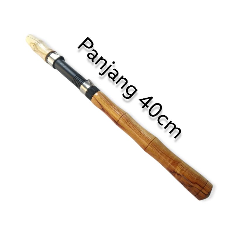 Gagang joran kayu jati polos + realseat panjang 40 cm MURAH Ori KAYU JATI