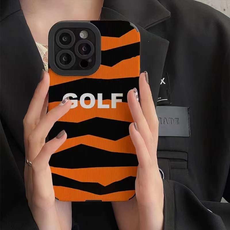 Leather tiger stripe golf Soft Case for Samsung A21S A12 A50S A30S A20 A30 A32 A22S A52S A72 A10S A33 A53 A73 A13 A04S A23 A51 A71 A31 White Phone Case Women Girl