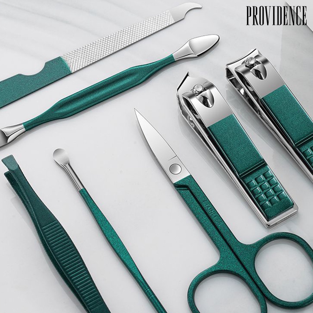 Providence 7 Pcs Gunting Kuku Portable Manicure Nail Nail Nail Trimmer Pemotong Kuku Alis Gunting Pedicure Kit Alat Perawatan Kuku Pribadi