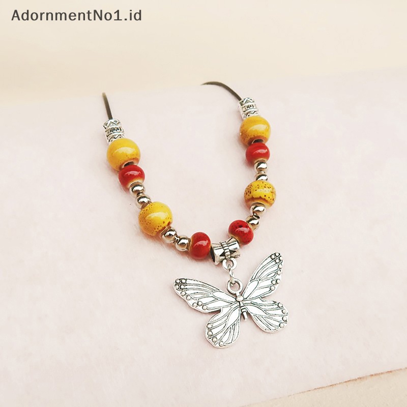 [AdornmentNo1] Bohemian Vintage kalung kupu manik keramik liontin Adjustable Bulk item