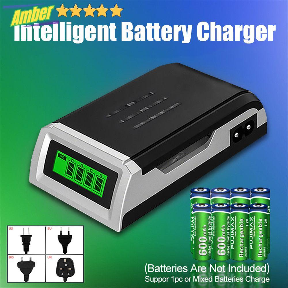 Smart Battery Charger Stable Portable LCD Fast Charging Dock untuk Baterai Isi Ulang AA AAA NI-CD NI-MH