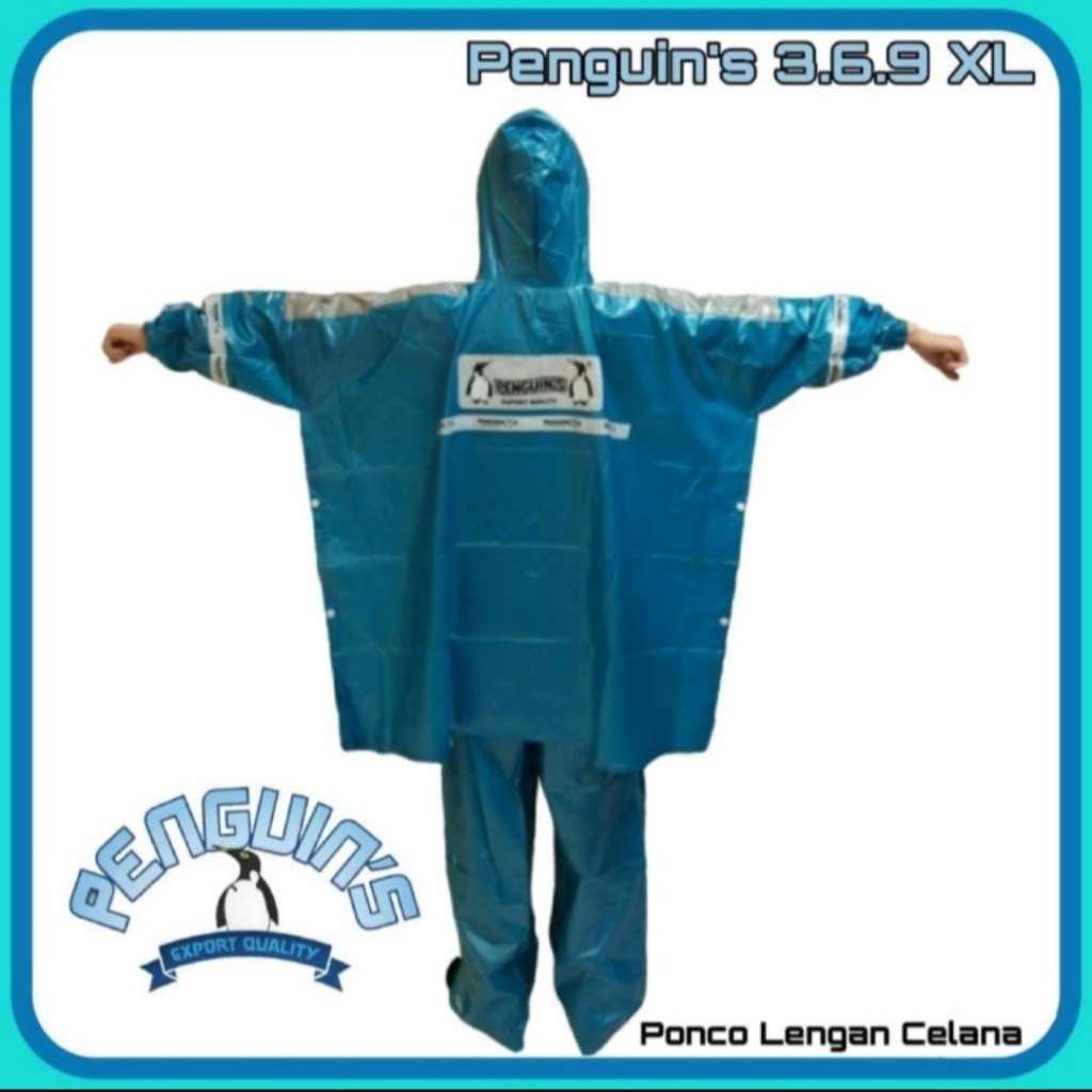 Jas hujan ponco lengan celana penguin 369