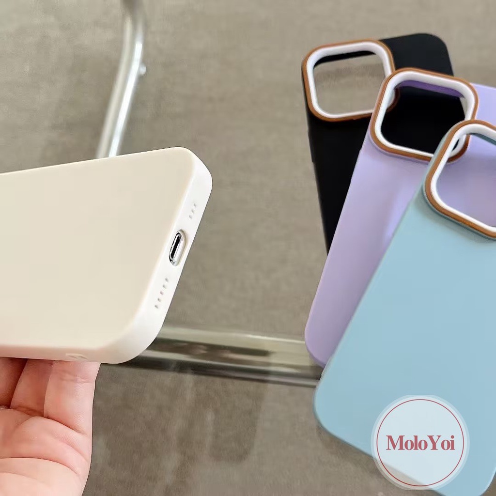 Candy Color Luxury Thicken Shockproof Case Compatible for IPhone XR XS X MAX 7Plus 11 14 12 13 Pro Max 8Plus 7 8 6 6S Plus SE 2020 Simple Camera Protective Solid Color Cover