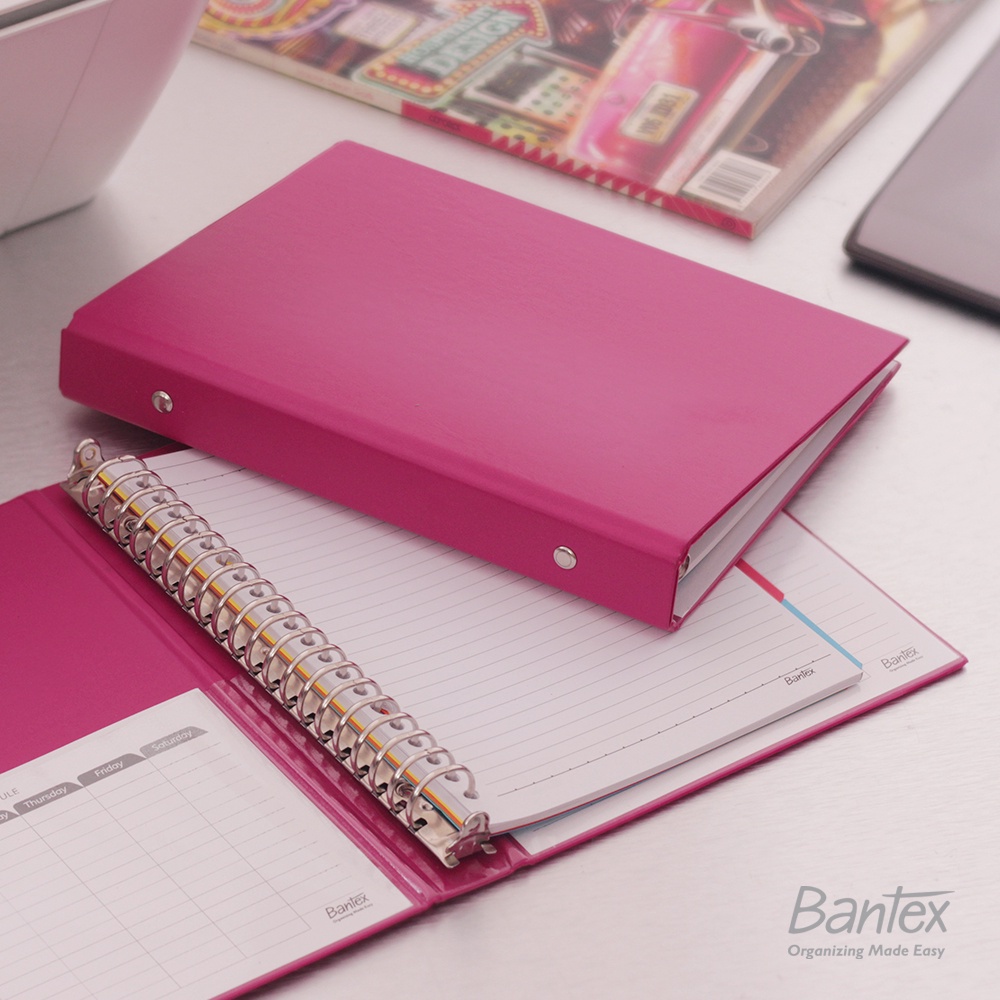 

[Artomas] Bantex Binder Note A5 20 Ring Besi Loose Leaf Multiring Binder Grape 1324 61