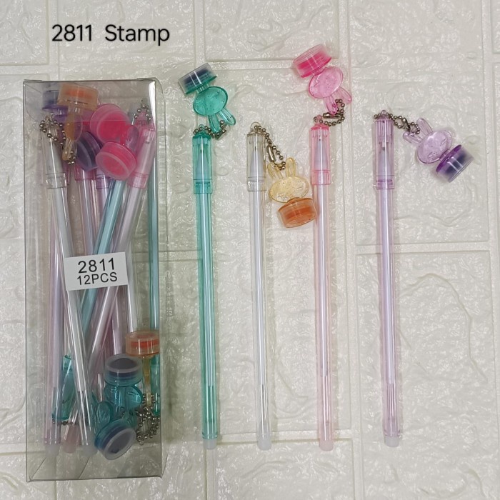 

pen gel gantungan stempel kelinci isi 12 GLY79
