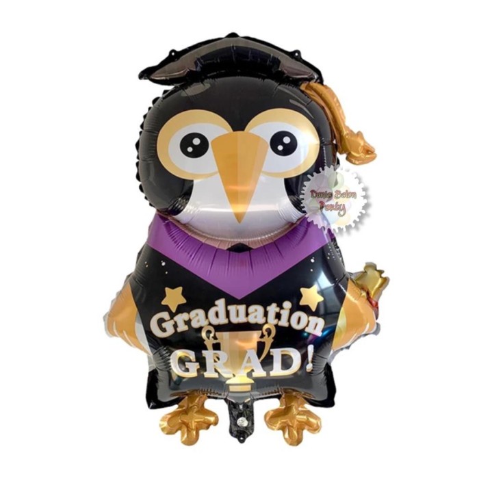 Balon Foil Graduation Penguin / Balon Sarjana / Balon Wisuda