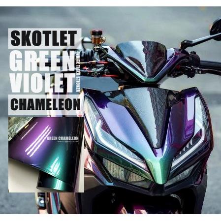SKOTLET STIKER MOTOR GREEN CHAMELEON BUNGLON PREMIUM SKOTLET BUNGLON STIKER BUNGLON SCOTLITE BUNGLON