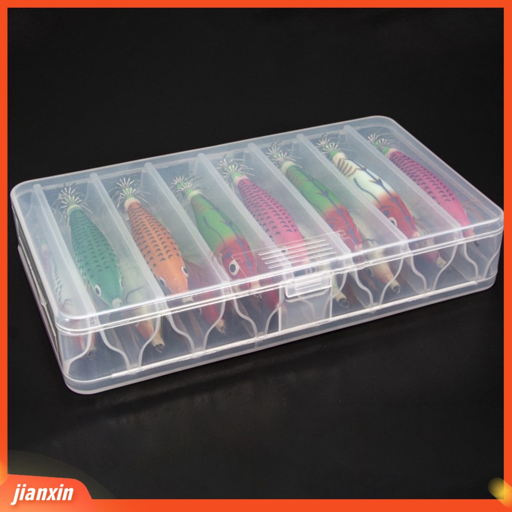 (In Stock) 14Pcs /Box Umpan Buatan Fleksibilitas Tinggi Kerajinan Halus Fishing Tackle Luminous Bait Squid Hook Untuk Memancing Di Laut