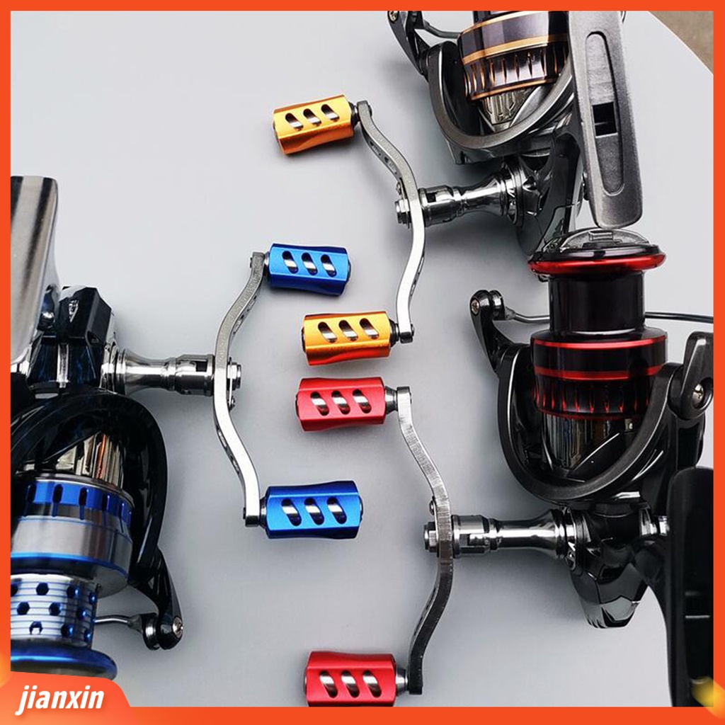 (In Stock) 1set Knob Reel Pancing Pegangan Ganda Kekuatan Tinggi Pegangan Nyaman Non-slip Tahan Benturan Pengganti CNC Metal Outdoor Spinning Fishing Reel Rocker Untuk Nelayan