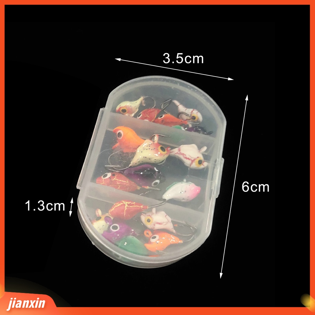 (In Stock) 18Pcs/Set Es Umpan Pancing Berbentuk Lumba Kait Tajam Warna-Warni Buatan Umpan Jig Kepala Aksesori Kait Kecil Untuk Outdoor