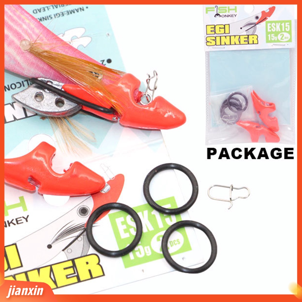 (In Stock) 2Pcs 10 /15 /20 /25g Didedikasikan Jig EGI Sinker Berbagai Spesifikasi Penambah Berat Perlengkapan Memancing Squid Jig Sinker Untuk Outdoor