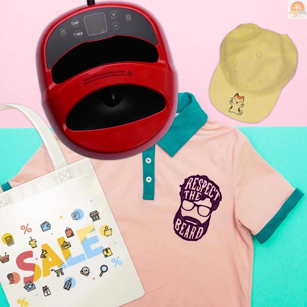 In Stock Mesin Press T Shirt Printing Easy Heat Transfer Press Machines Sublimation Mesin Multifungsi HTV Vinly 12x10.1in Portable Hand Free Untuk Tas Baju Topi Bantalan Blan