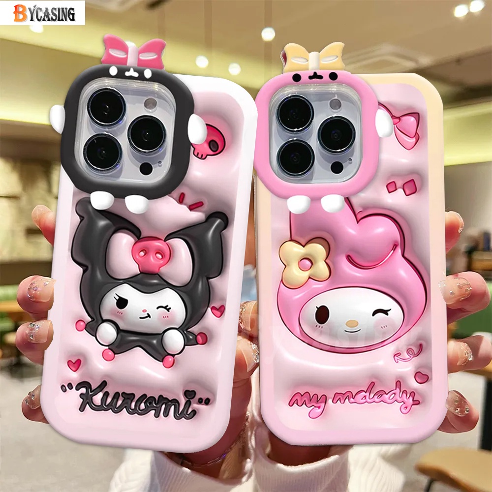 Casing Realme C55 C33 C30 C31 C21Y C25Y C35 Realme 10 4G 9i 8i C12 C11 C20 C17 C25 C15 C3 5i 6i 7i 5c2 Lensa Monster Kartun Kuromi Pochacco Mymelody Onpompurin Shockproof Case BY