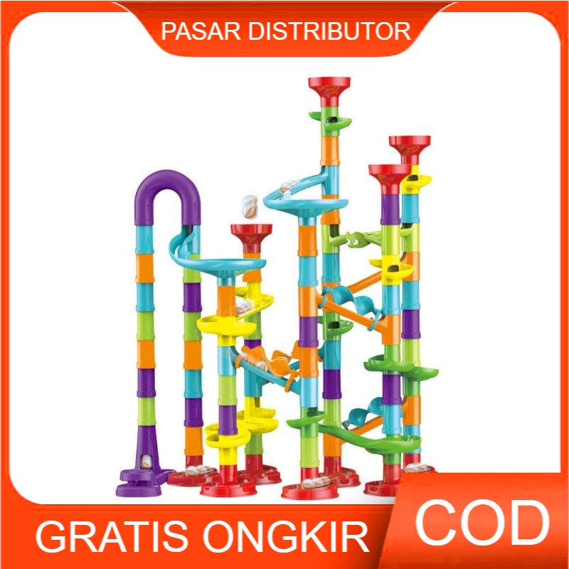 Mainan Anak MARBLE RUN PIPELINE 113 PCS Mainan 3D Maze Ball Roll DIY