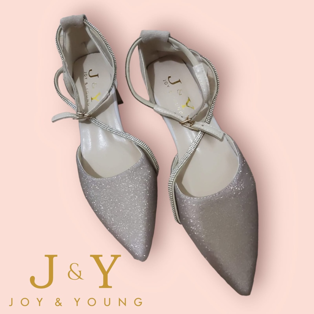 [J&amp;Y] [Joy&amp;Young] [JY] [1445] Sepatu Wanita Heels Hak Tahu 782 LES BLINK BARU CANTIK ELEGAN Heel 5cm Kerja Platform Pesta Impor