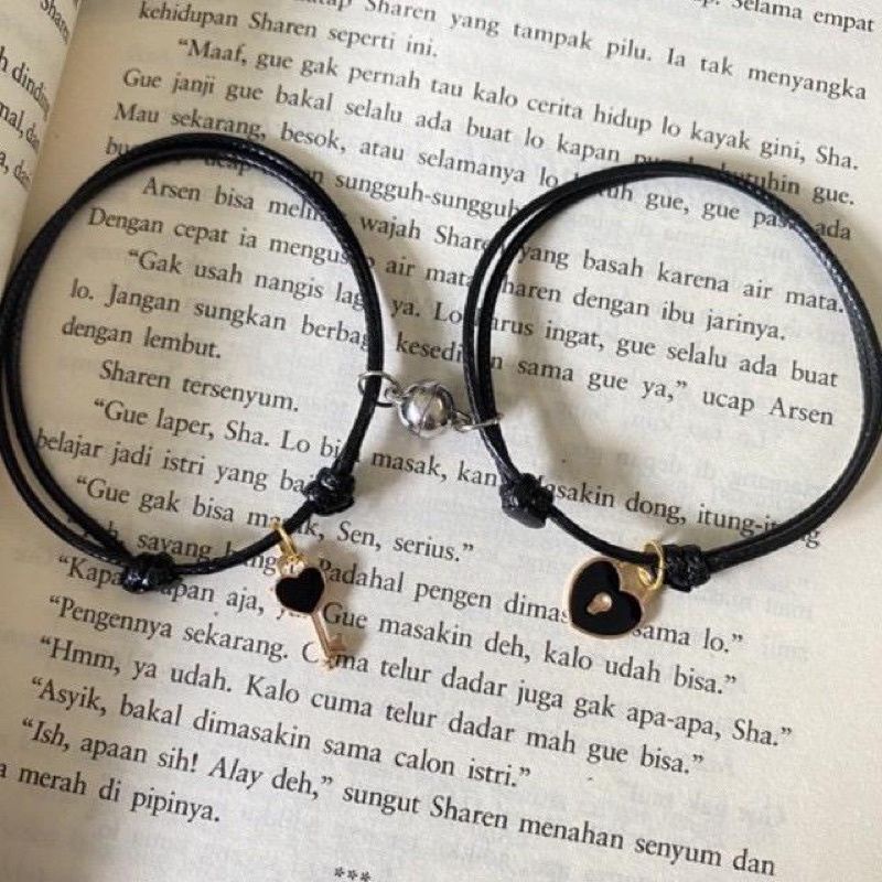 Gelang Couple Magnet Gembok Kunci keysa acc