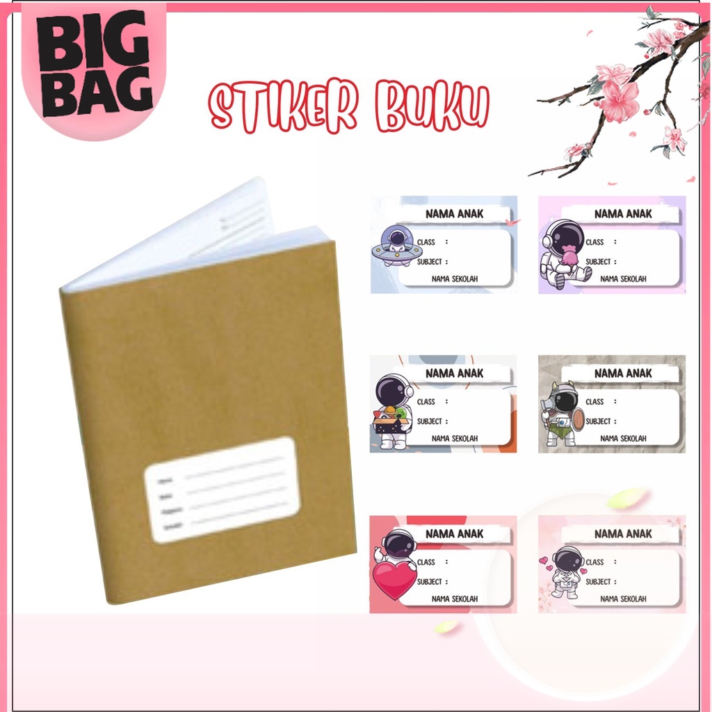 

Bigbag ( 30pcs ) Stiker Label Buku Pelajaran TEMA ASTRONOT Stiker Mapel Sekolah Stiker Custom