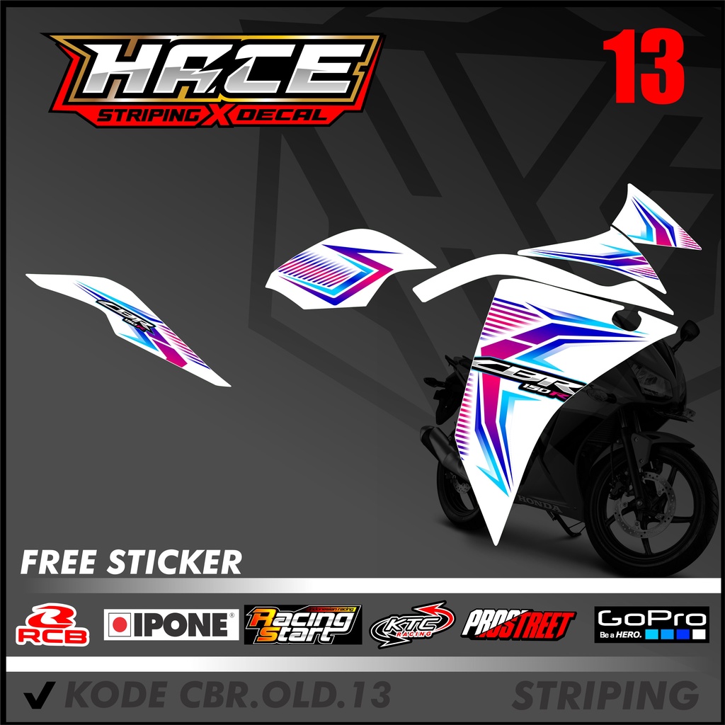 STICKER STRIPING CBR OLD - STICKER STRIPING CBR OLD BAHAN PREMIUM KODE 13
