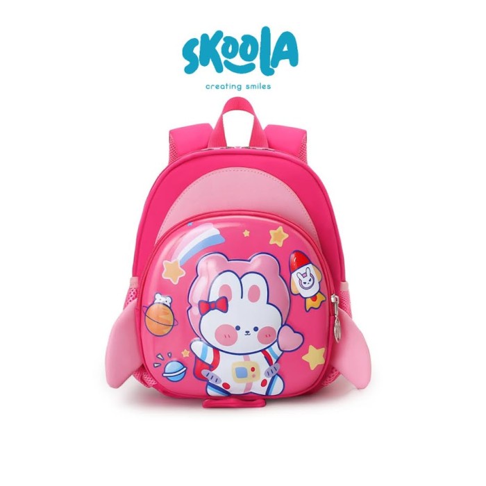 Skoola Tas Sekolah Anak Perempuan PAUD Ransel Kelinci Bunny - Hako - BUNNY PINK