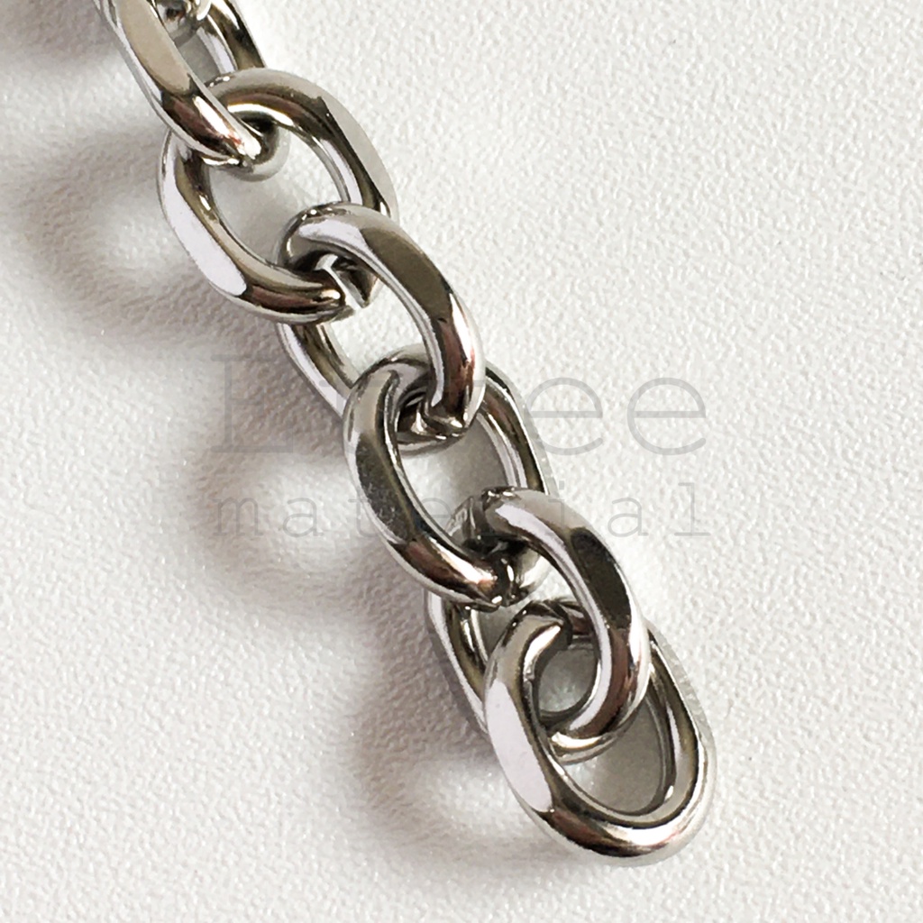 (METERAN) Rantai rolo stainless steel titanium anti karat