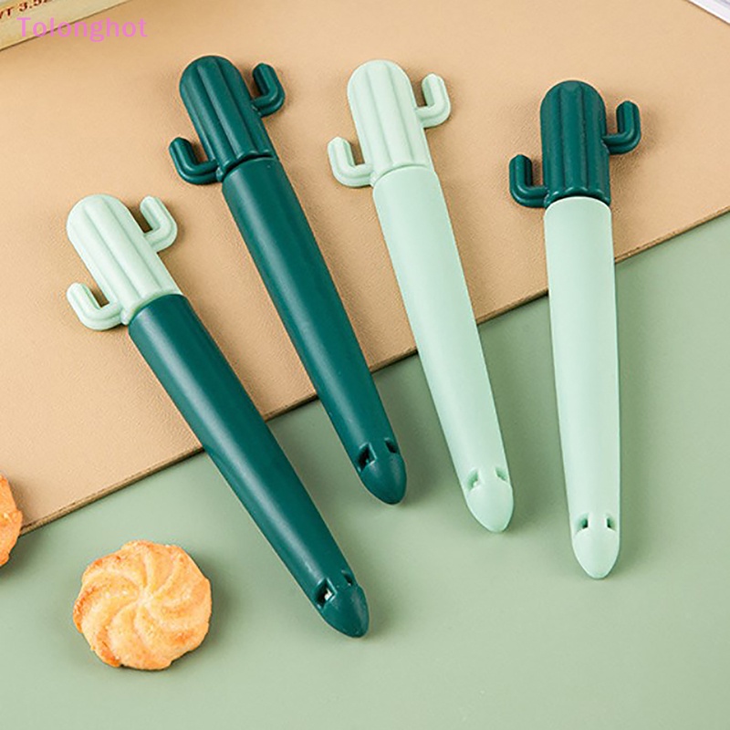 Tolonghot&gt; 5pcs Portabel Penyimpanan Dapur Makanan Snack Seal Sealing Bag Clips Cute Cactus Sealing Clip Fresh-keeping Tea Sealing Clip well