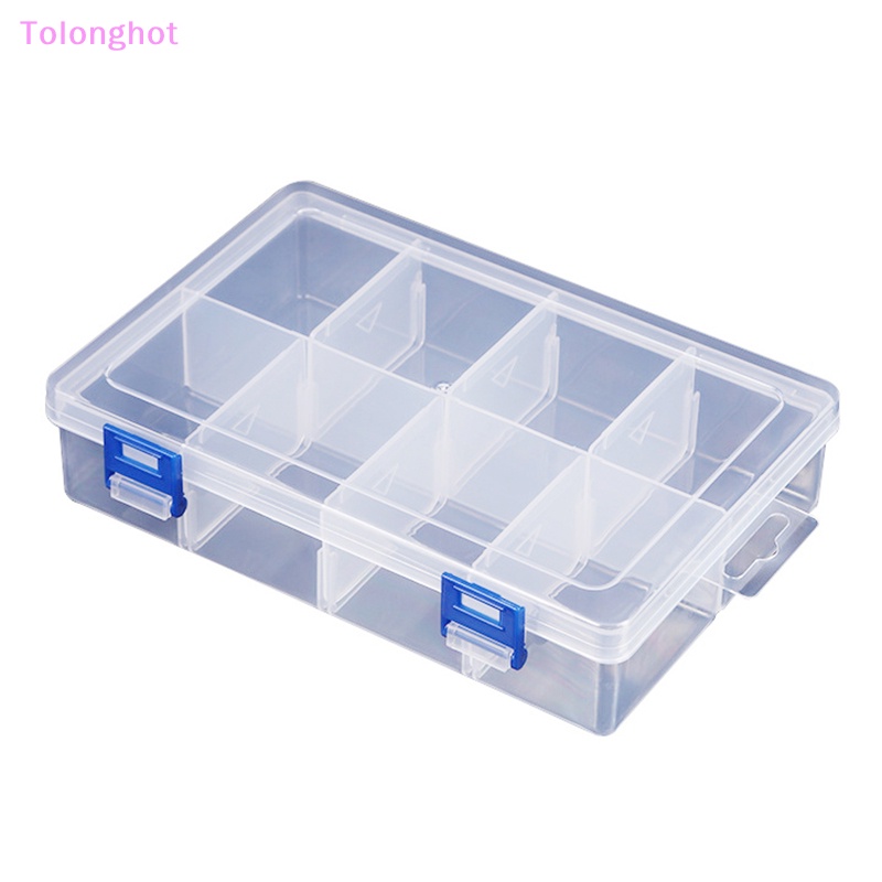 Tolonghot&gt; al Tool Case 20*13.5*4.5cm Besar 8kisi Kotak Penyimpanan Plastik Sekrup Komponen Elektronik Transparan Organizer well