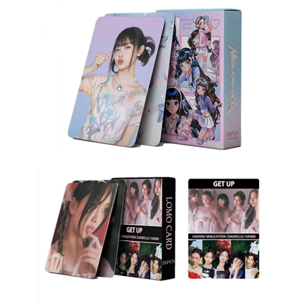 55pcs /box NJ Album GET UP Photocards DANIELLE HANNI HAERIN HYEIN MINJI Lomo Kartu NJ Kpop Postcards