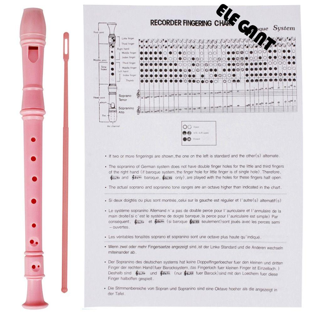 【 ELEGANT 】 Suling Panjang Profesional Treble Recorder Clarinet Delapan Lubang Hadiah Untuk Teman Dengan Batang Pembersih Irish Whistle Flute Recorder Flute