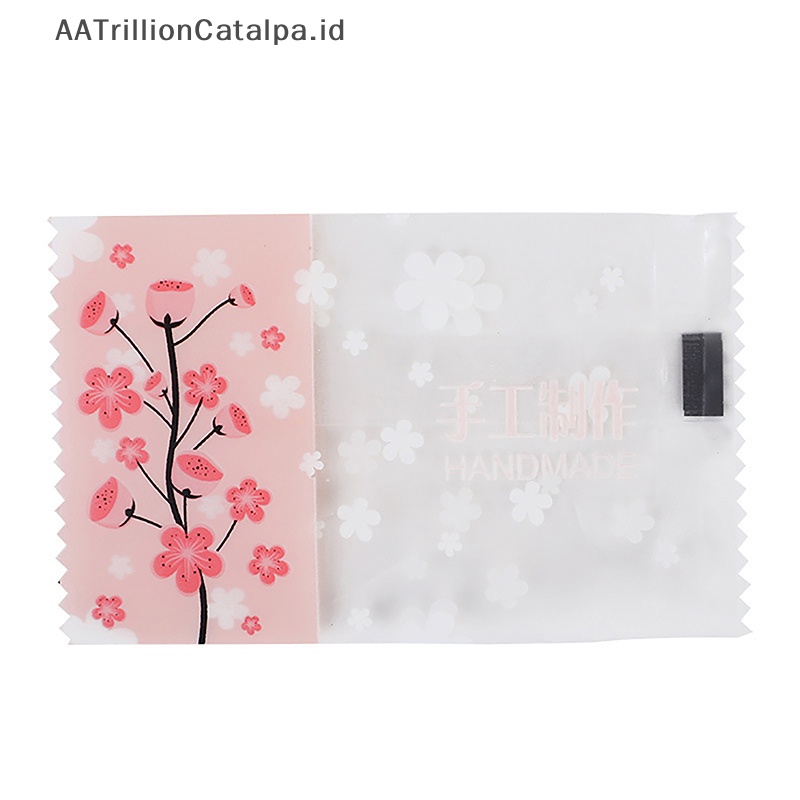 Aatrillioncatalpa 100 /200Pcs Cherry Blossom Bag Scrub Foundation Mesin Penyegel Kuning Telur Crisp Snowflake Packaging Bag DIY Cookie Bags ID