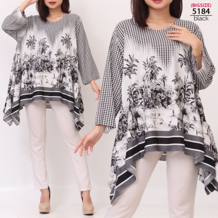 Promo Spesial Terbatas Tunik Blouse Jumbo Wanita - 5184 - black