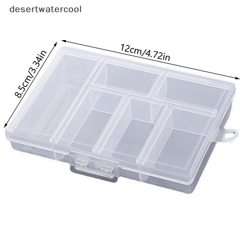 Deid Kotak Penyimpanan Portable Transparan 6kisi Untuk Kancing Manik Manik Wadah Case Martijn