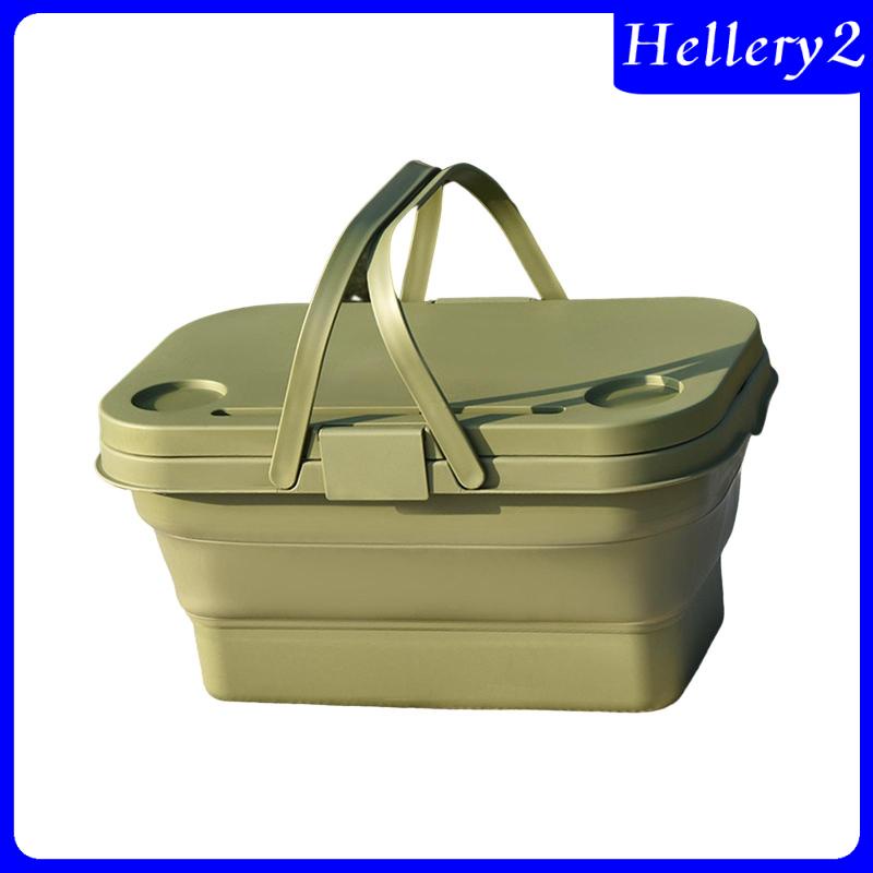 [Hellery2] Keranjang Piknik Dapat Dilipat Foldable Storage Bin Camping Kemah Keranjang Penyimpanan Untuk Dapur