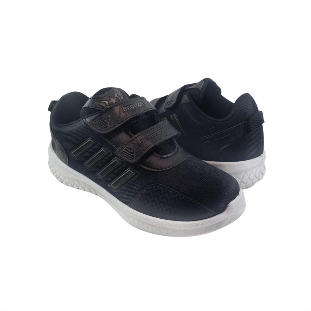 SEPATU SEKOLAH ANAK SD HITAM PUTIH &amp; HITAM HITAM SIZE 31 - 37 / BAGUZA CRETA - FANZ SHOES