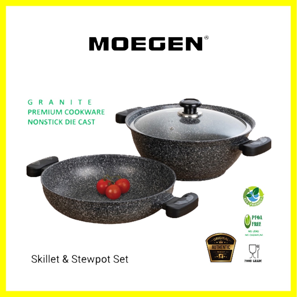MOEGEN Germany Skillet & Stewpot Set Granite Anti Lengket Original