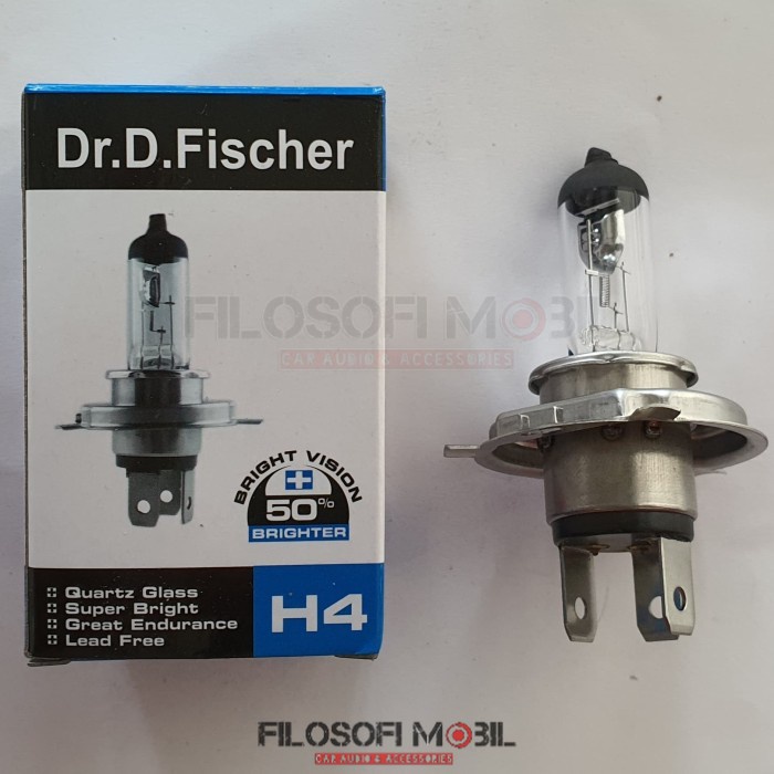 Lampu Headlamp Bohlamp Dop Halogen Dr. D. Fischer H4 12 Volt 60/55Watt - 100 / 90 Watt - FM