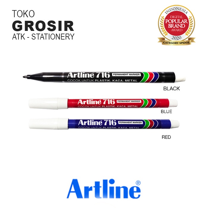

ARTLINE Spidol Permanen Serbaguna Tulis Skets Gambar Marker EK-716 2