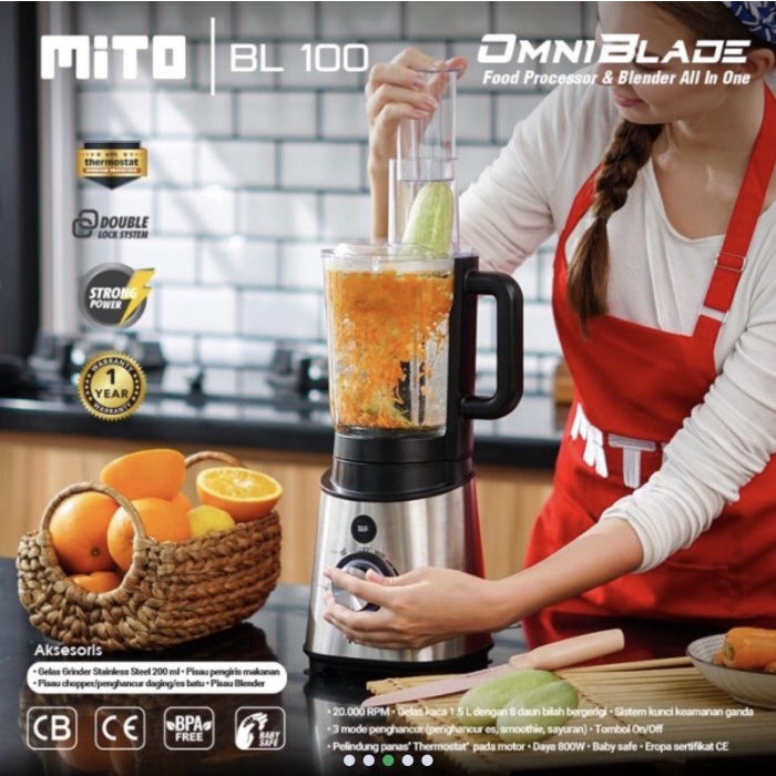 Blender mito bl 100 omni blade food processor