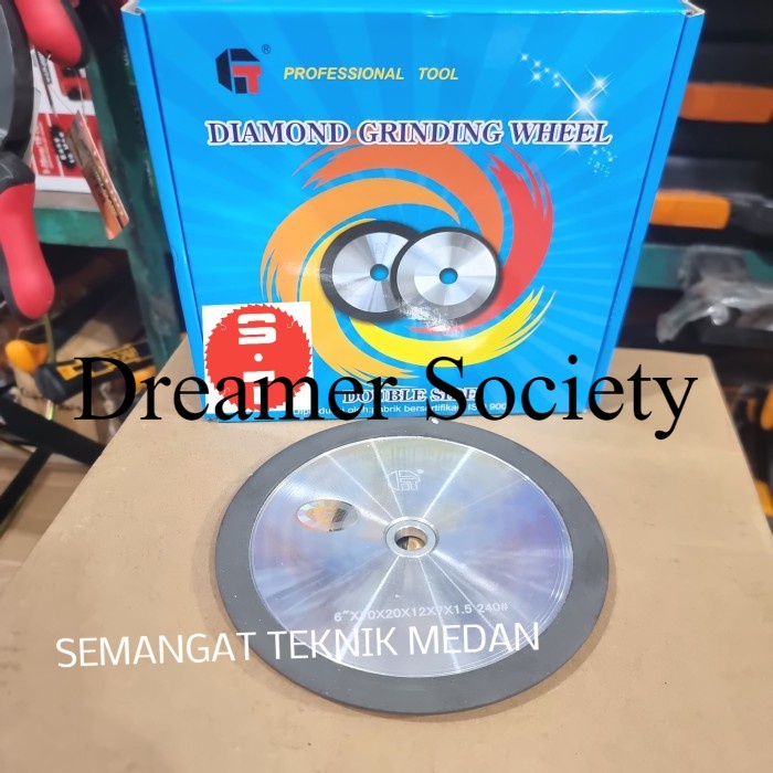 Berkualitas DIAMOND ASAH 6S2 POLES MATA TCT 6" GRIT 240 2sisi 2 Sisi 6 " Inch GT TGM674