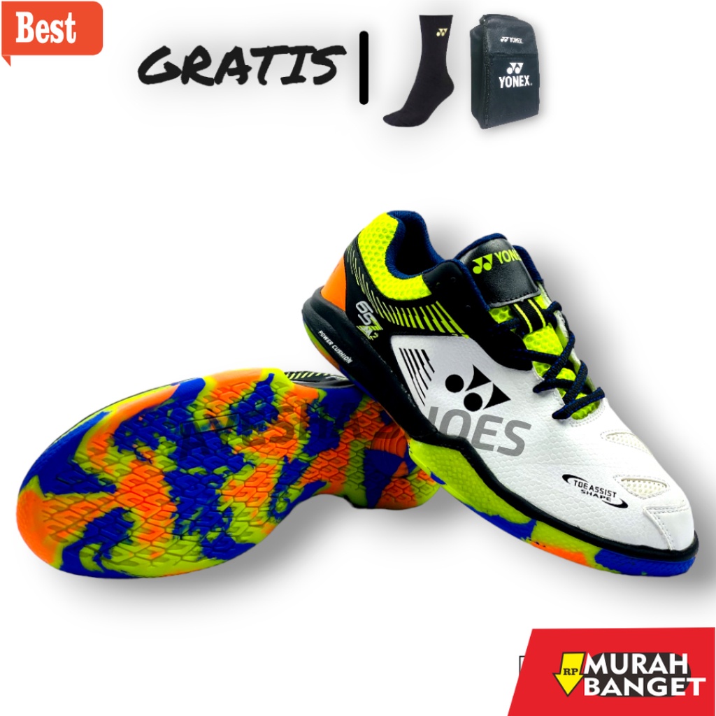 Sepatu bulu tangkis terbaru- Sepatu Badminton Y0nex Shb 65Z2M Terlaris Karet Pria Sepatu Bulutangkis