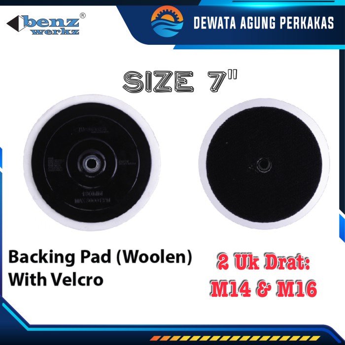 Backing Pad Velcro 7 Inch M14 M16 Tatakan Pad Mesin Poles 7"