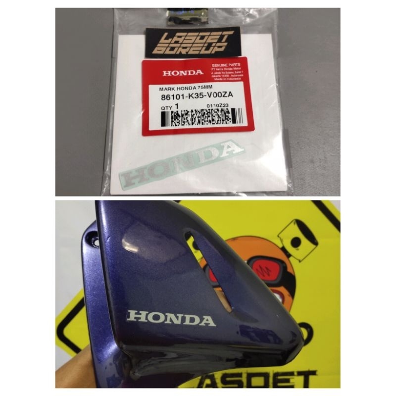 MARK STIKER STICKER LABEL HONDA SILVER KUPINGAN TANGKI COVER TAIL TIGER 2000 LAMA LAWAS 75mm ORI ORI