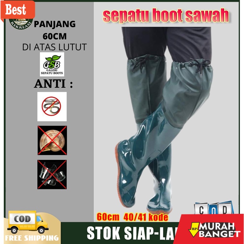Boot pria terbaru- Sepatu sawah panjang / sepatu bots panjang pria sawah / sepatu but pria panjang /