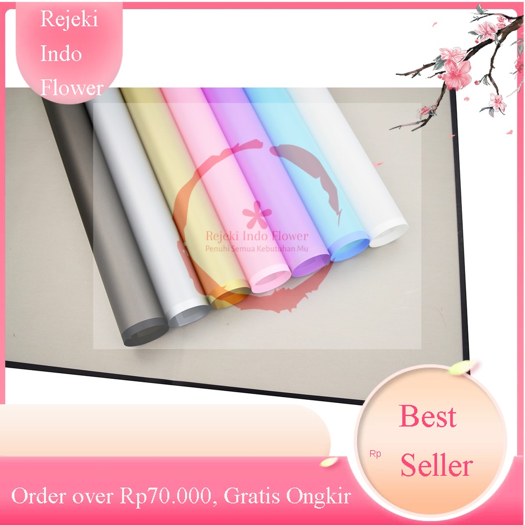 

[1 PAK / 1 PACK] REJEKI KERTAS BUNGA WM BINGKAI LINE COLOR PAK 20 LEMBAR FLOWER WRAPPING ECER SATUAN CELLOPHANE BUKET PAPER BISA CAMPUR WARNA WARNI