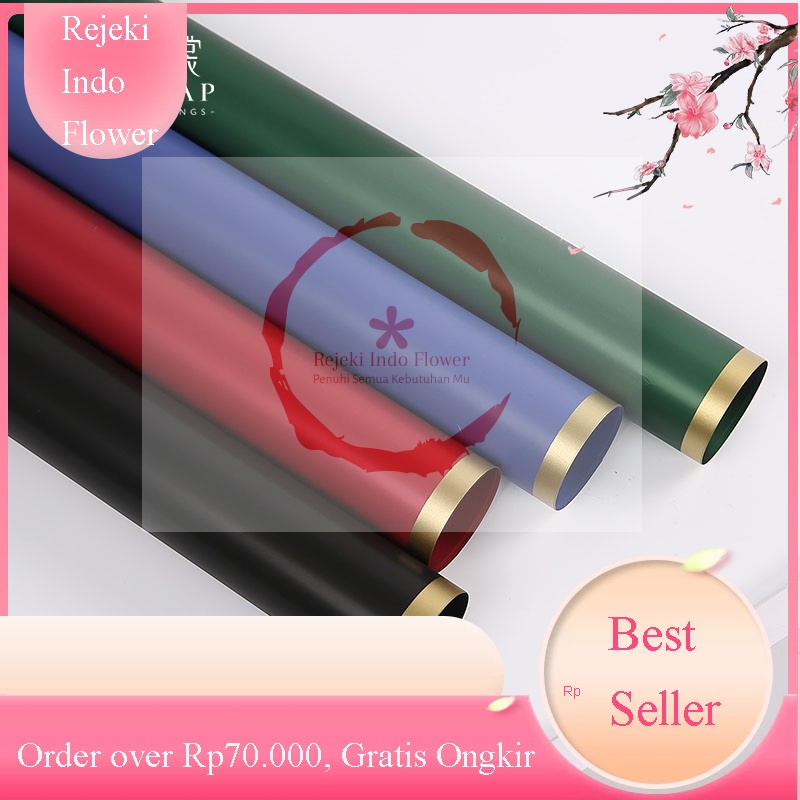 

[1 PAK / 1 PACK] REJEKI KERTAS BUNGA ECER LINE GOLD WARNA SOLID KERTAS BUKET BUNGA FLOWER WRAPPING WATERPROOF 20 LEMBAR PAPER BISA CAMPUR WARNA WARNI