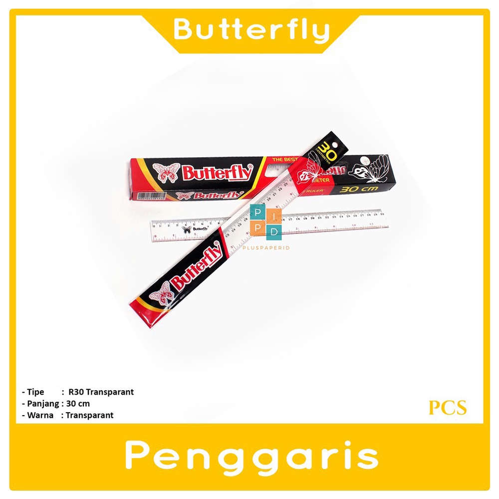 

Butterfly - Penggaris Ukuran 30cm Plastik - Pcs