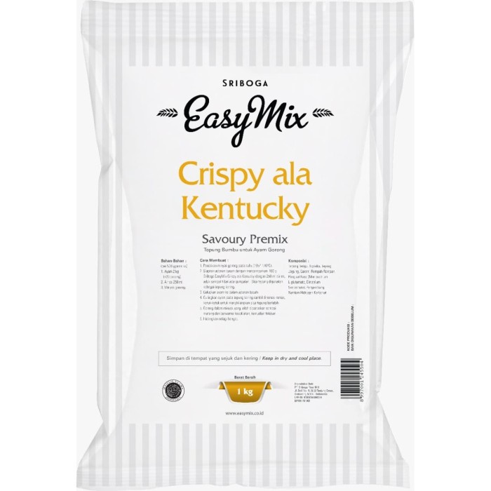 

BEST SELLER Tepung Premix Sriboga EasyMix Crispy ala Kentucky 1kg (Non Repack)