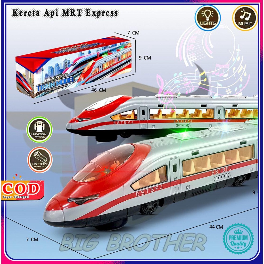Mainan Jalur Kereta Api Express MRT LRT Berjalan Batterai