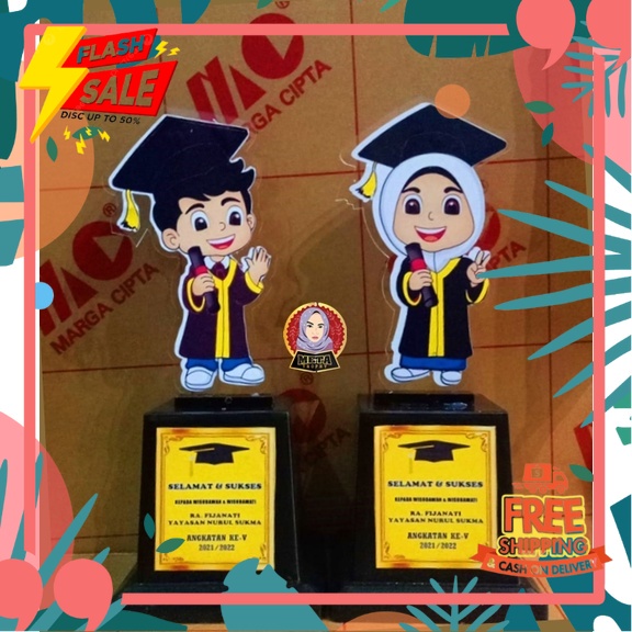 SPESIAL KEMERDEKAAN 17 AGUSTUS // PLAKAT WISUDA CUSTOM KENANG KENANGAN UNTUK KELULUSAN TK SD SMP SMA KULIAH BISA REQUEST PAKAI TULISAN TERMURAH FIGUR AKRILIK PIALA WISUDA